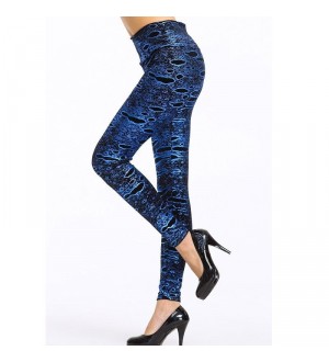 QUEEN LINGERIE LEGGING  BLUE METALLIC