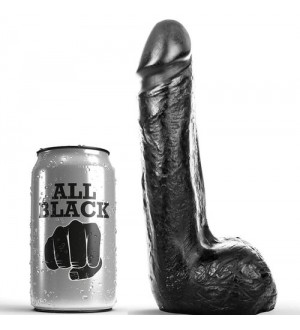 DILDO  ALL BLACK SUAVE 20 CM