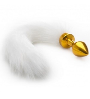 OUCH PLUG ANAL COLA BLANCA GOLD 7.5CM