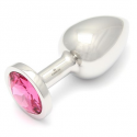 ROSEBUDS SWAROVSKI ANAL ACERO 61 X 35MM  CRISTAL ROSA