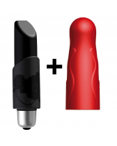 JOYSTICK MICRO LADYLILE ESTIMULADOR CON FUNDAS  NEGRO/ROJO