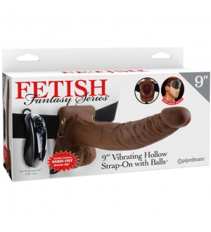 FETISH FANTASY SERIES 9" ARNES VIBRADOR CON TESTICULOS HUECO MAN 22.9 CM MARRON