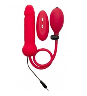 OUCH PLUG ANAL INFLABLE VIBRADOR SILICONA ROJO 14.6CM