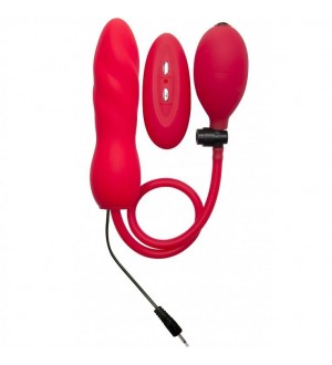 OUCH PENE INFLABLE VIBRADOR SILICONA ROJO 14 CM