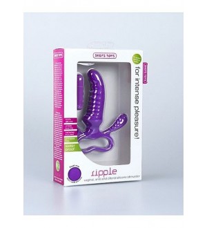 ESTIMULADOR VAGINAL, ANAL Y CLITORAL LILA