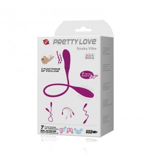 DELUXE PRETTY LOVE SNAKY VIBE VIBRADOR 7V + 3 TICKLING