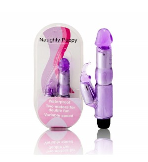 VIBRADOR C/ESTIMULADOR LILA REGULABLE