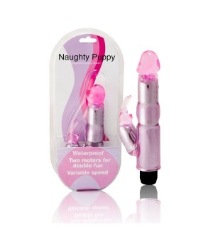 VIBRADOR C/ESTIMULADOR ROSA REGULABLE