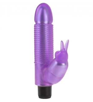 JELLY GEMS 13 VIBRADOR DE GELATINA CONEJITO LILA