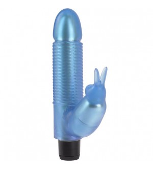 JELLY GEMS 13 VIBRADOR DE GELATINA CONEJITO AZUL