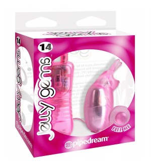 JELLY GEMS 14 VIBRADOR DE GELATINA CONEJITO ROSA