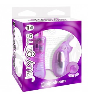 JELLY GEMS 14 VIBRADOR DE GELATINA CONEJITO LILA