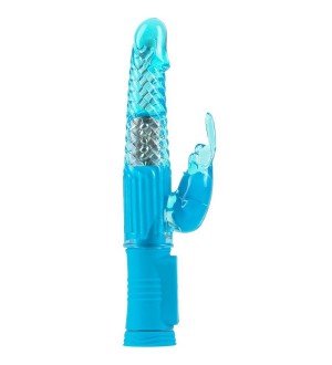 JELLY GEMS 15 VIBRADOR ROTADOR RABBIT AZUL