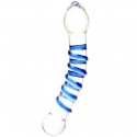 SEVENCREATIONS GLASS TEXTURED G-SPORT DILDO CRISTAL AZUL/TRANSPARENTE