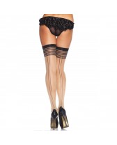 LEG AVENUE MEDIAS NUDE CON LINEA DUAL NEGRO