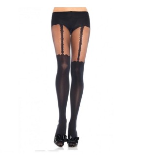 LEG AVENUE PANTIES EFECTO MEDIA Y LIGUERO OPACO