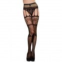 QUEEN LINGERIE MEDIAS CON LIGUERO NEGRO