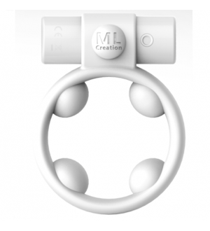 ML CREATION WHITE RECHARGEABLE VIBRATOR COOLBOY RING