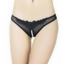 QUEEN LINGERIE TANGA NEGRO CON PERLAS T.U.