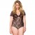 LEG AVENUE FLORAL LACE TEDDY NEGRO TALLA GRANDE