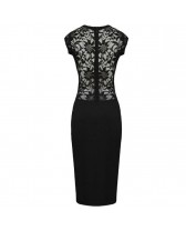 QUEEN VESTIDO NEGRO ENCAJES TALLA UNICA